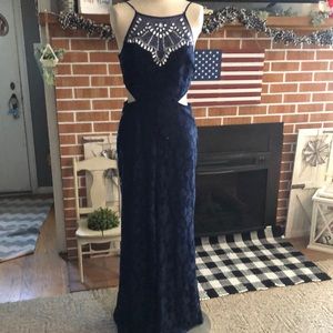 B. Darlin navy blue lace prom dress size 13/14